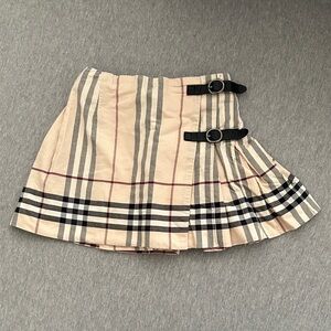 Burberry Beige and Black Plaid Mini Skirt